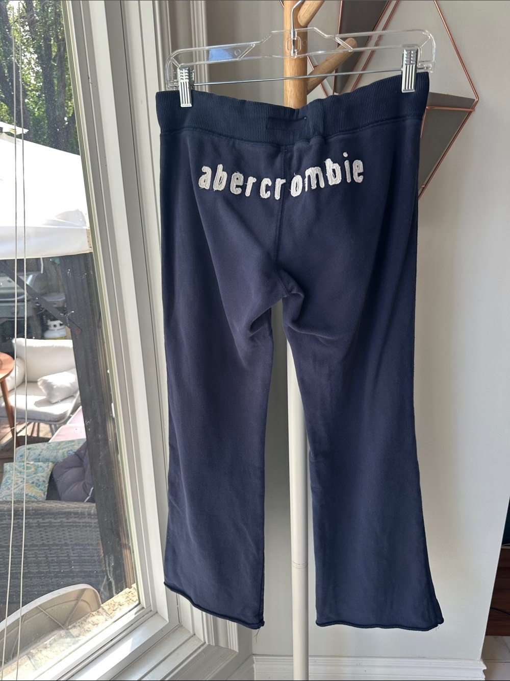VINTAGE Y2K Abercrombie & Fitch Navy Blue Low Rise Sweatpants Flared Size XL